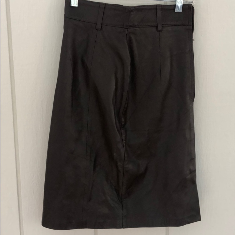 Brown leather skirt